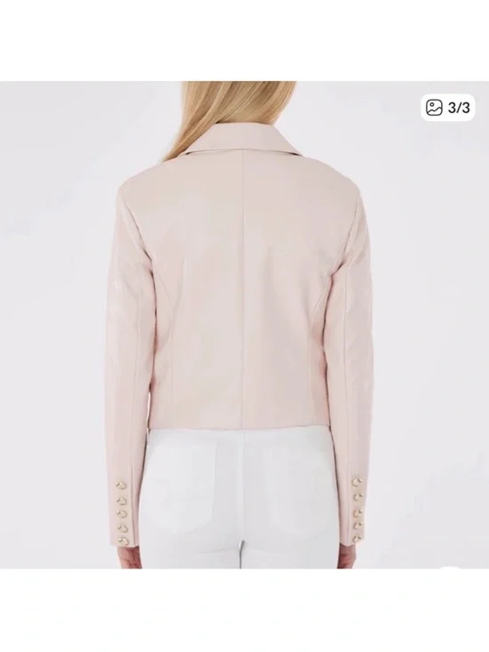 Women’s Blush Double-Breasted Blazer Jacket - Picture 2 of 3